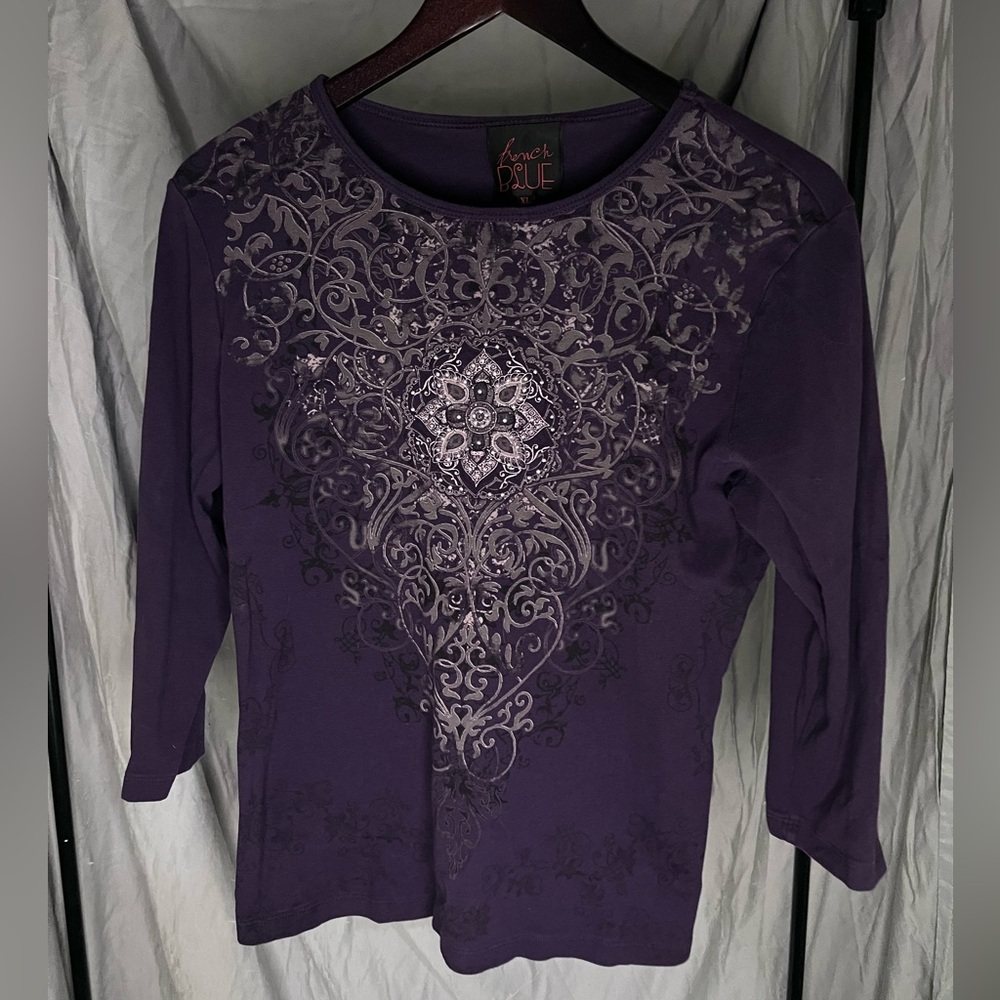 y2k french sole tribal print long sleeve